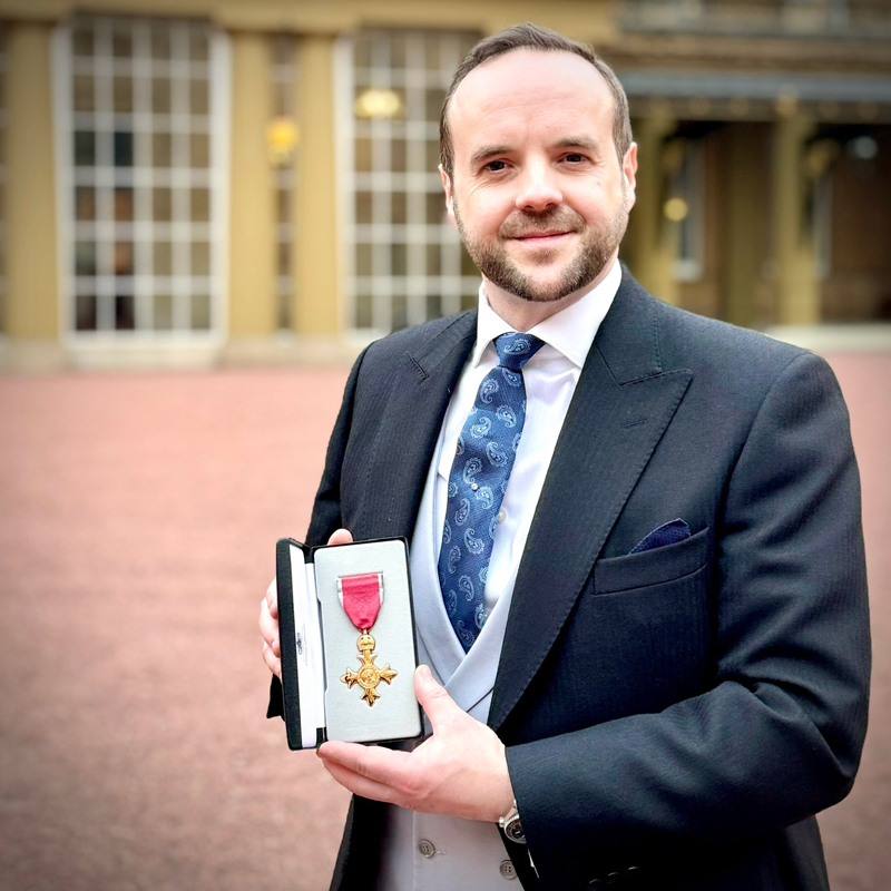 Peter Oliver OBE Investiture at Buckingham Palace